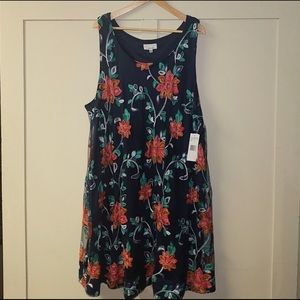 Embroidered floral shift dress Robbie Bee 3X